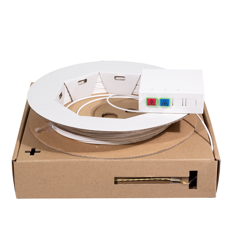 FTTH Anschlussbox 2x SC/APC Simplex - 20 m Dropkabel