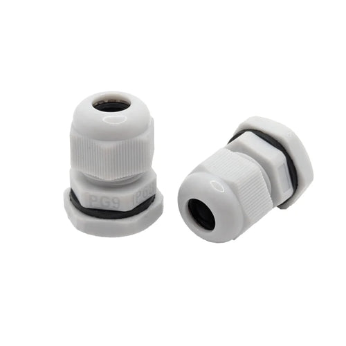 Kabelverschraubung PG09 IP68 Grau - 10 Stück - für Kabel Ø 4-8 mm