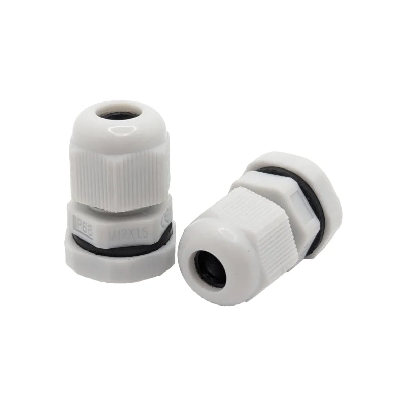 Kabelverschraubung M12 IP68 Grau - 10 Stück - für Kabel Ø 3-6,5 mm