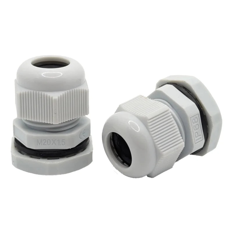 Kabelverschraubung M20 IP68 Grau - 10 Stück - für Kabel Ø 6-12 mm