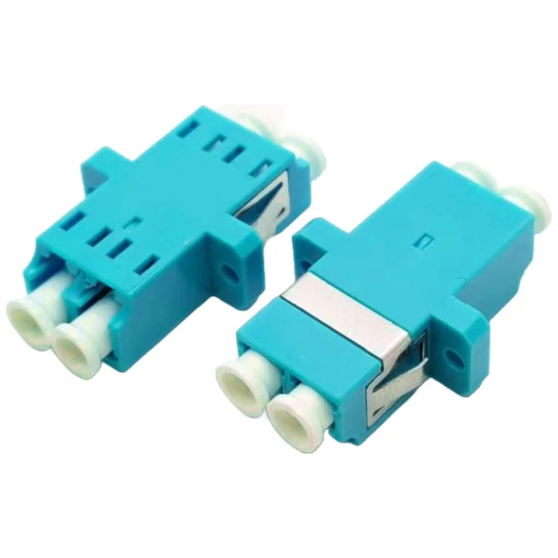LWL Kupplung LC Duplex OM3 aqua - mit Flansch