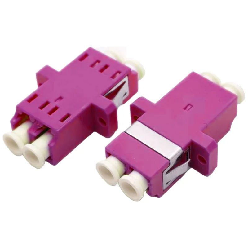 LWL Kupplung LC Duplex OM4 erika-violett - mit Flansch