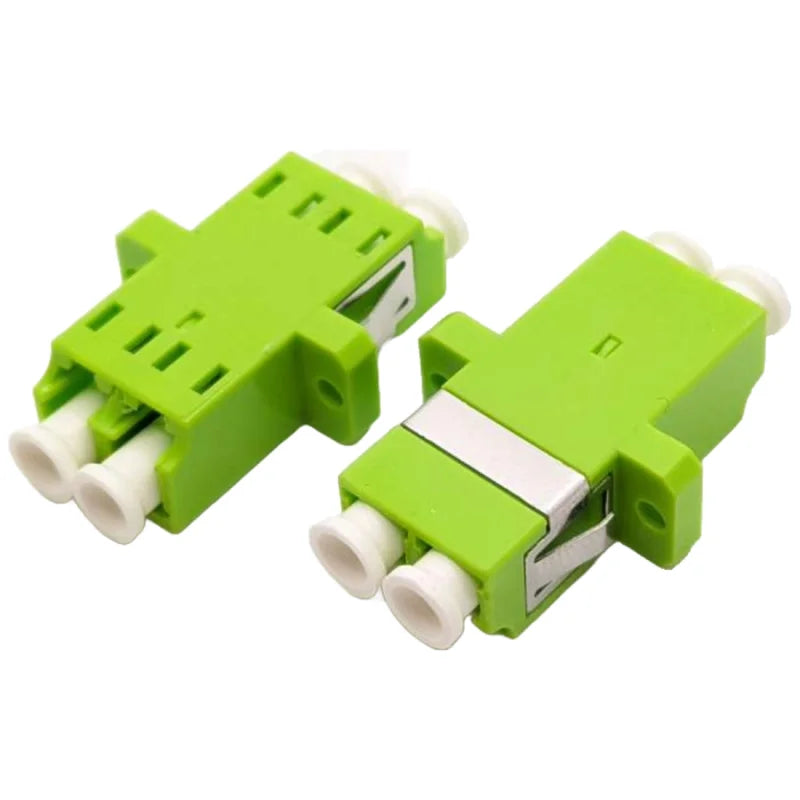 LWL Kupplung LC Duplex OM5 limettengrün - mit Flansch