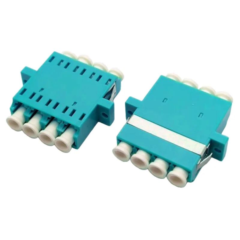 LWL Kupplung LC Quad OM3 blau - mit Flansch