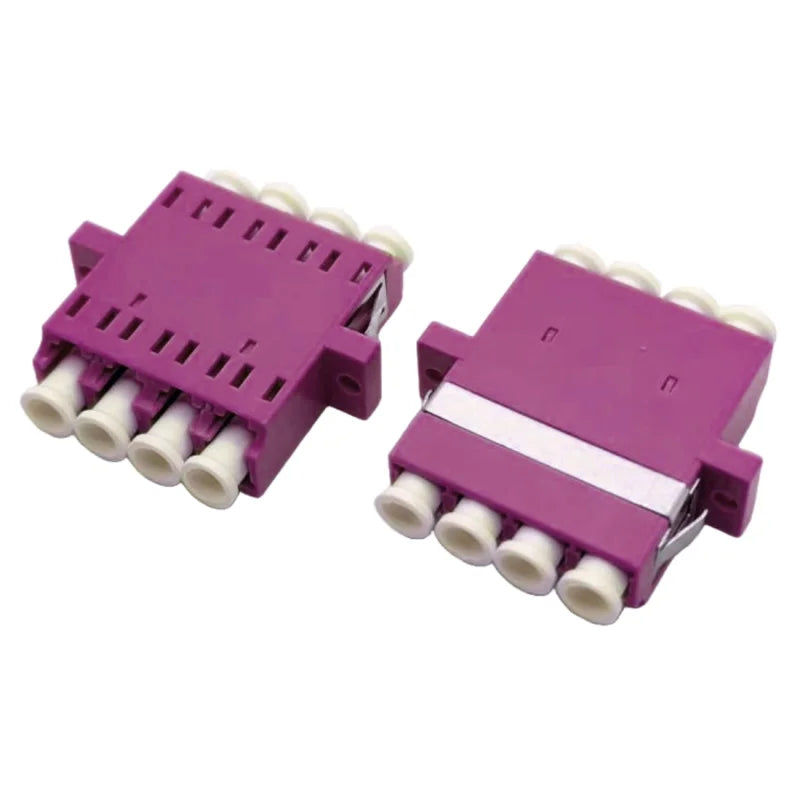 LWL Kupplung LC Quad OM4 erika-violett - mit Flansch