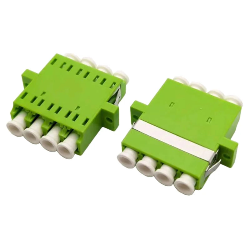 LWL Kupplung LC Quad OM5 limettengrün - mit Flansch