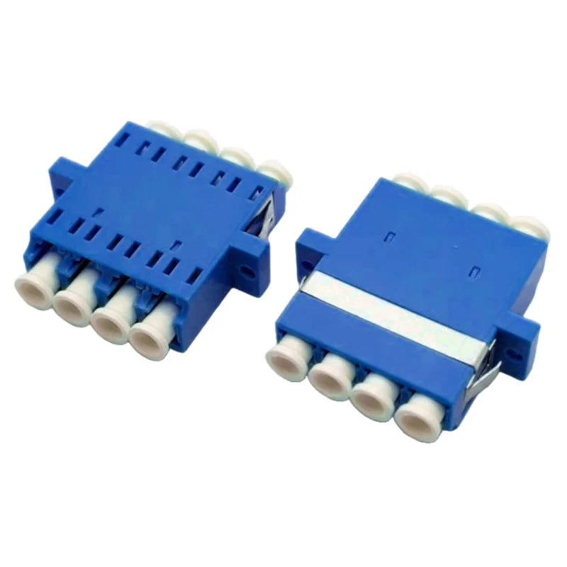 LWL Kupplung LC Quad OS2 blau - mit Flansch