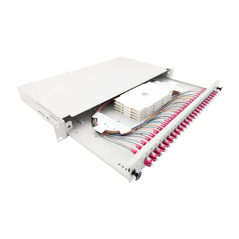 LWL Spleißbox Basic 19" 1HE ausziehbar - 24x LC Duplex UPC OM4