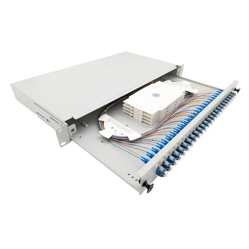 LWL Spleißbox Basic 19" 1HE ausziehbar - 24x LC Duplex UPC OS2