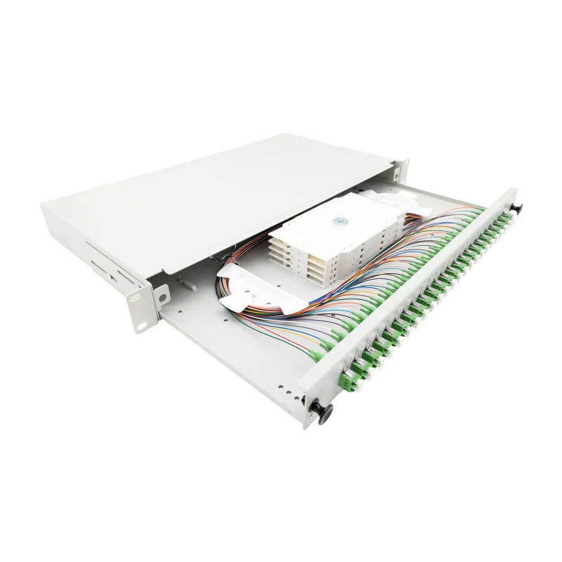 LWL Spleißbox Basic 19" 1HE ausziehbar - 24x LC Duplex APC OS2
