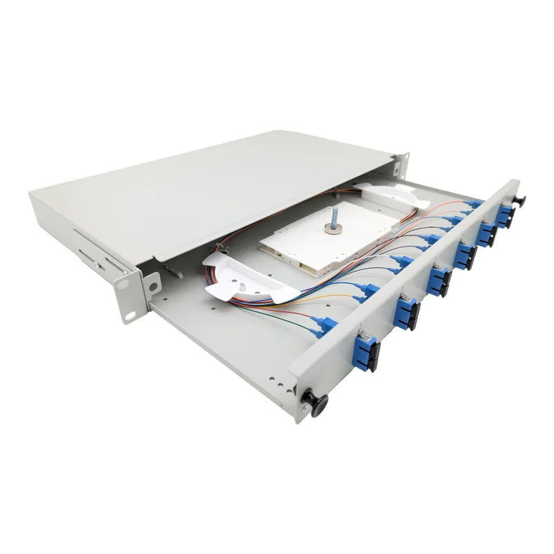 SC-Spleißbox Basic 19" ausziehbar spleißfertig