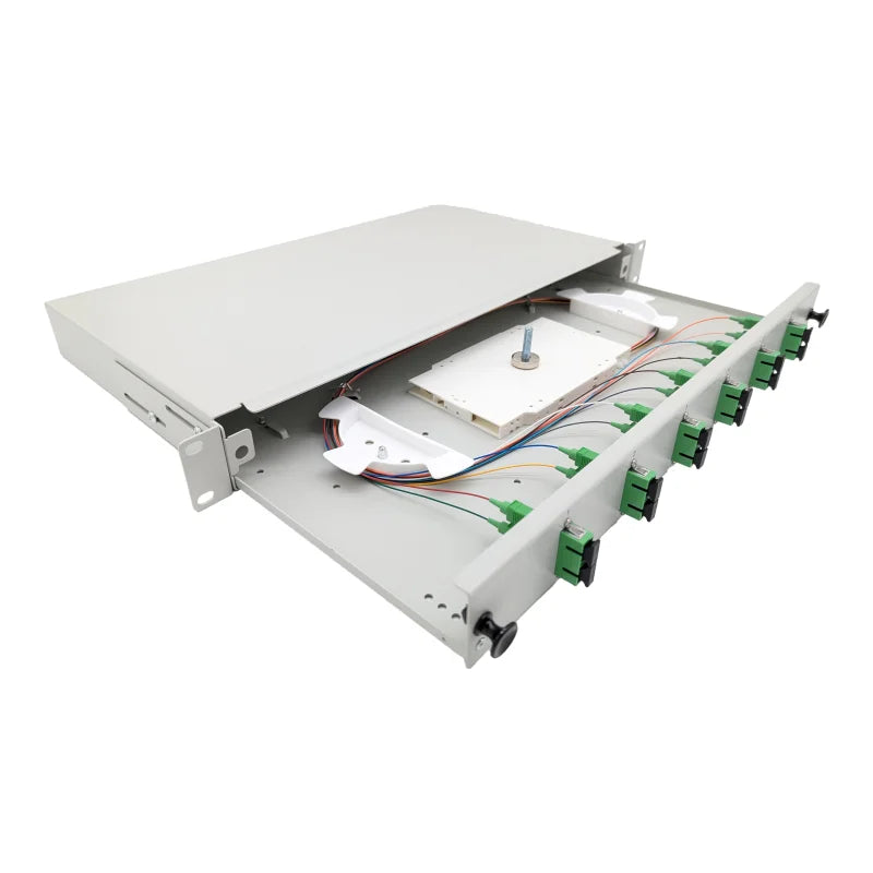 SC-Spleißbox Basic 19" ausziehbar spleißfertig